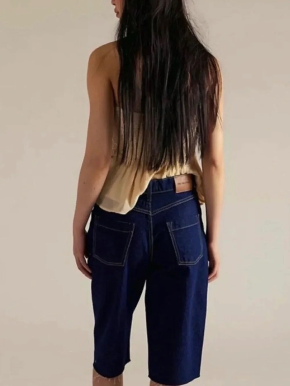 NWT Free People Jam Session Relaxed Denim Jean Capri, Size 31/US Size 12